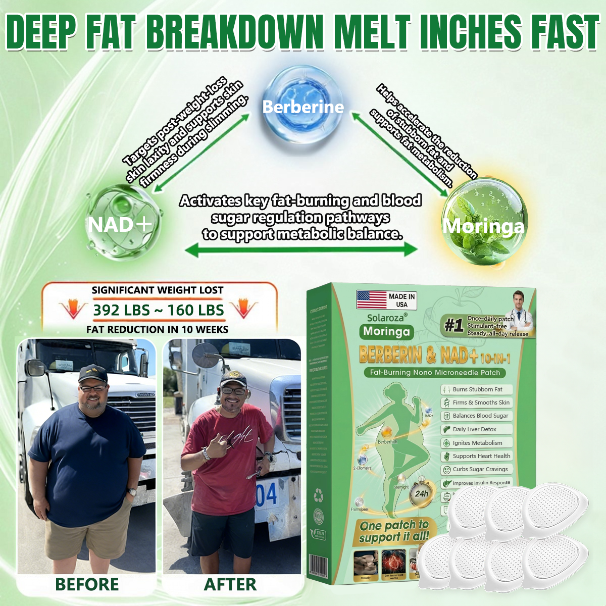 🇺🇸 Solaroza® 10-in-1 Metabolic Reset Patch🧑‍⚕️NAD⁺ & Berberine — Relaunch Metabolism, Burn Fat & Control Cravings