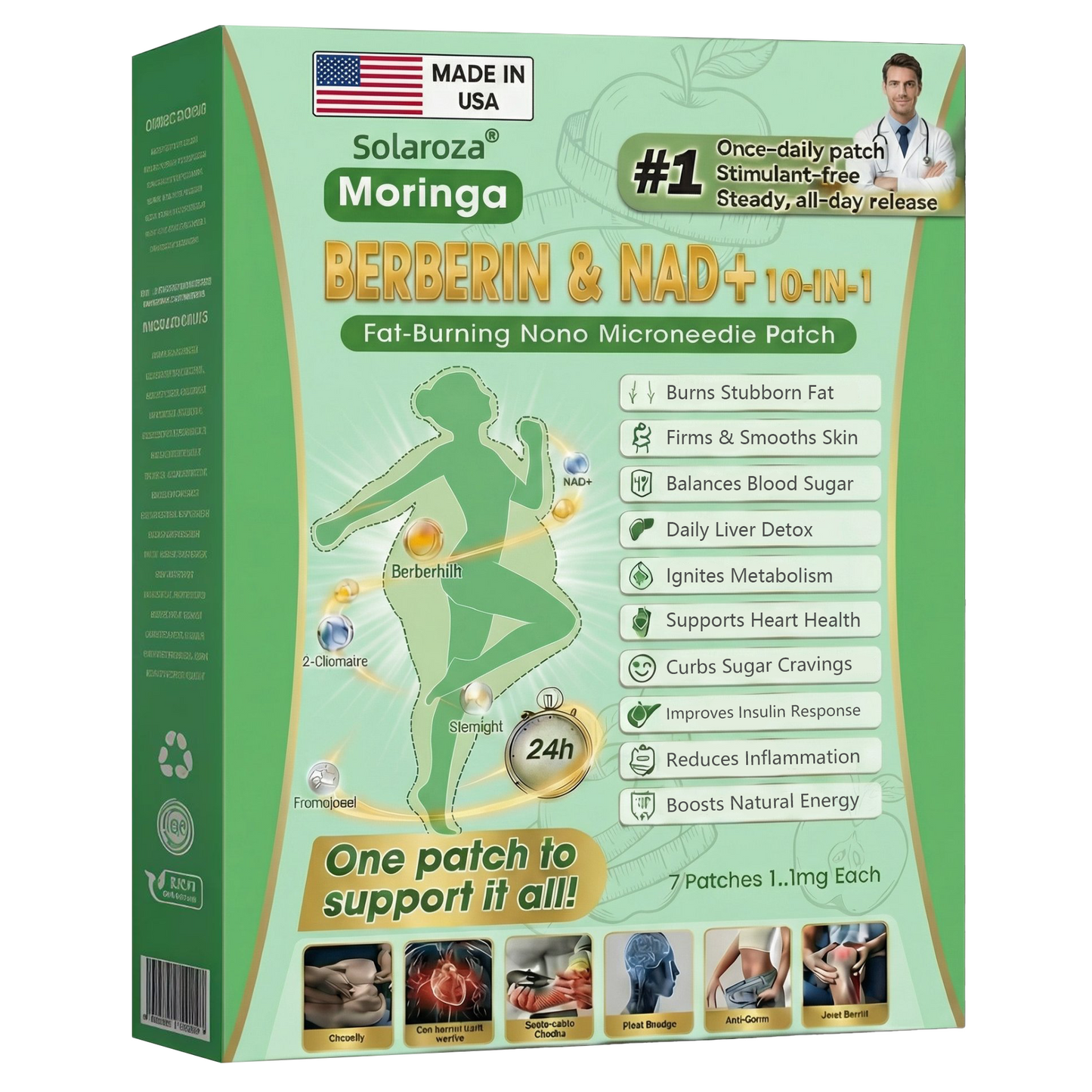🇺🇸 Solaroza® 10-in-1 Metabolic Reset Patch🧑‍⚕️NAD⁺ & Berberine — Relaunch Metabolism, Burn Fat & Control Cravings